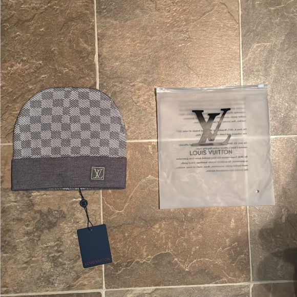 Louis Vuitton light greyand Gray Patterned Beanie